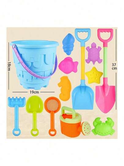 Juego de pesca con castillo de playa para niños, juguetes 13 piezas