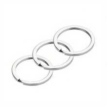 20/40 piezas Anillos partidos para llaves, Llaveros planos duraderos de 0.98" y 1.18" para manualidades DIY, accesorios para bolsas de llaves, uso en automóvil y hogar, accesorios para hacer llaveros DIY - Llavero de anilla plana - Ver 9