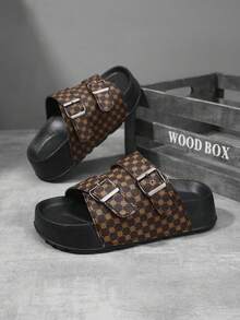 Sandal đế dày dành cho nữ - Sandal đế bằng thoải mái với quai điều chỉnh được. - màu nâu - Xem 1