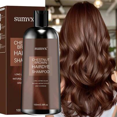 四合一生姜染发洗发露 - 植物萃取，持久亮丽色彩，长效保湿，温和呵护敏感肌肤，柔顺秀发，滋润保湿，抚平毛躁，即刻显色，打造亮泽蓬松柔顺秀发，男女通用