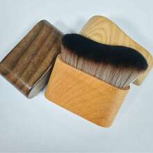 Upgraded Beechwood Handle Big Wave Powder Makeup Brush, Sunless Tanning Brush - Maple - View 4