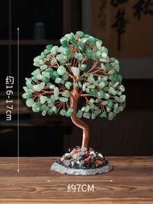 水晶招财树，完美融合自然能量与风水寓意。树叶由紫水晶、粉晶、黄水晶及其他多种颜色的碎石组成，在光线下晶莹剔透，散发着迷人的光泽。它不仅是家居和办公室的疗愈装饰品，更承载着财富、好运和繁荣的吉祥寓意。 - 綠色 - 查看 3