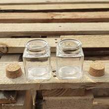1/2/4/6/8/10个装 50毫升迷你方形玻璃瓶,配木塞 - DIY工艺收纳容器,透明玻璃瓶配木塞,可用于装香料,小型玻璃瓶配木塞,可用于婚礼装饰,小型玻璃瓶配木塞,可用于派对回礼,许愿瓶,装饰性DIY艺术瓶,工艺瓶和厨房调料罐 - 彩色 - 查看 8