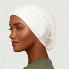YPGVUO 1PC Solid Color Hijab Undercap, Soft Stretch Elastic Inner Cap, Wrinkle Back Design Headscarf Base Cap For Daily Wear & Ramadan(Runs Large) - A - View 10