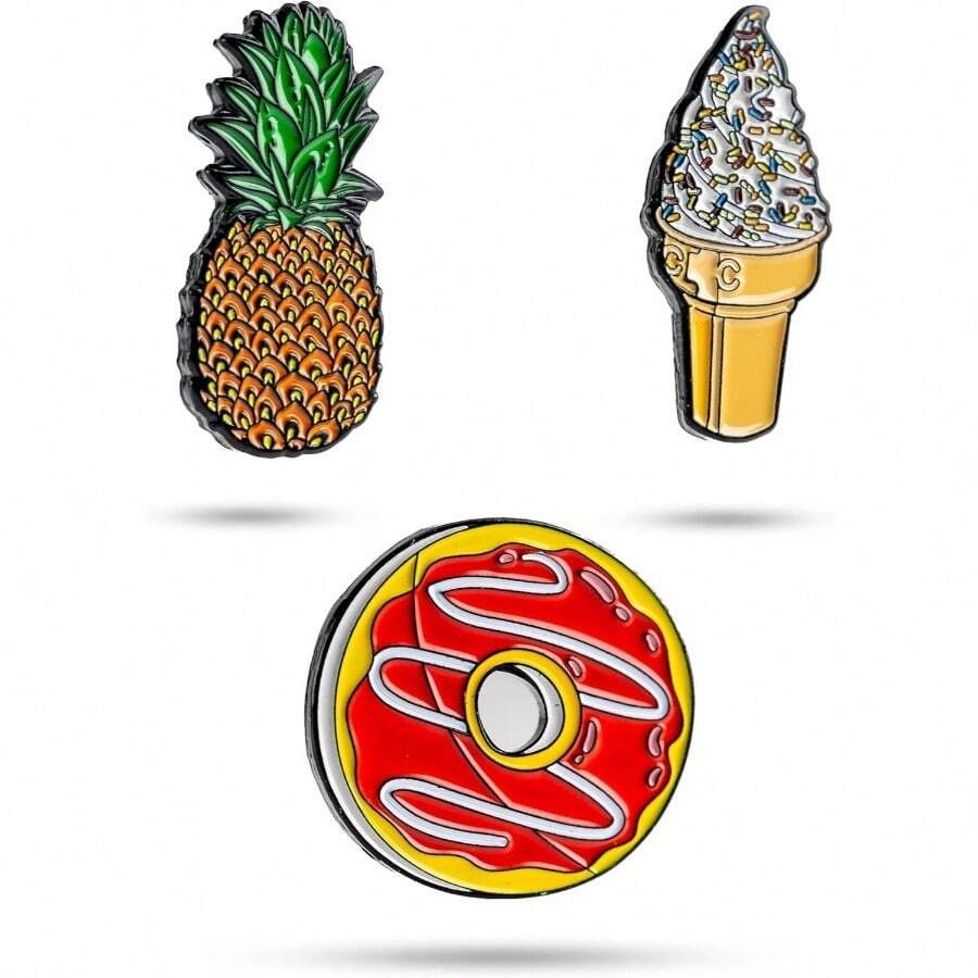 Ball Marker 3 Pack - Premium Quality Ball Markers. Enamel Paint Unique Designs Stylish - Customize Your Game - Sweet Treat - View 1