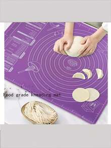 Multi-Functional High-Temperature Resistant Silicone Baking Pad, Non-Stick Baking Pad With Measurement Scale, Thickened Anti-Slip Kitchen Silicone Kneading Pad, Suitable For Pizza, Cakes And Bread - Multicolor - View 3