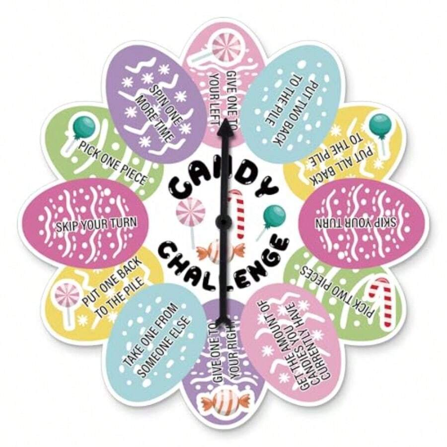 Marspark Easter Games Carnival Games 10.6'' Lucky Egg Spinner Candy Challenge Easter Party Favors For School Classroom Family Spring Festival Birthday Party Egg Hunt Activities - 蛋 - 查看 1
