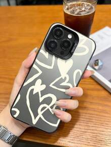 1 Asymmetric Heart-Shaped Design Phone Case, Compatible With IPhone 17 Pro Max/17 Pro/16 Pro Max/16 Pro/16/15 Pro Max/15 Pro/15/14 Pro Max/14/13 Pro Max/13 Pro/13/12 Pro Max/12 Pro/12/11 Compatible With Samsung's All Inclusive TPU Shock-Absorbing Soft Shell - Multicolor - View 3