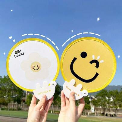 1pc Foldable Mini Round Fan, Summer Outdoor Cooling Accessory