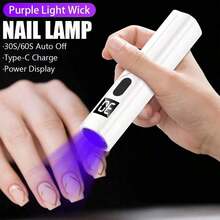 新款迷你便携式美甲灯，无线LED UV凝胶美甲烘干机，快速烘干指甲油固化灯，不泛黄 - 白色 - 查看 6