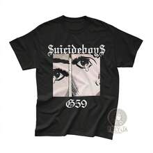 S Uicideboys T-Shirt Unisex Hip-Hop Tee Cotton Graphic Top Alternative Rapper Shirt S Treetwear Apparel - 黑色 - 查看 1