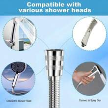 1pc Shower Hose, 79/59 Inch Extra Long Stainless Steel Handheld Shower Hose With Brass Insert And Nut, Durable And Flexible Shower Pipe, Bathroom Accessories - Hose - View 8