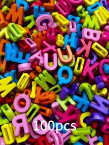 100pcs 15mm Acrylic Macaron Color Alphabet Beads For DIY Hairclips, Bracelets, Pendants, Jewelry Making - 15mm Letters - View 10