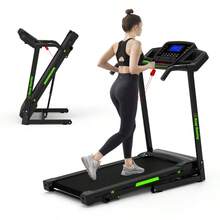 Foldable Treadmill With Incline Folding Treadmill For Home Electric Treadmill Workout Running Machine Handrail Controls Speed Pulse Monitor APP - 黑色 + 不鏽鋼1 - 查看 10