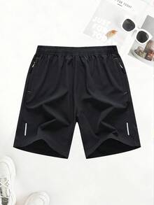 Women's Summer Sports Shorts With Zipper Pockets - Lightweight Breathable Fabric, Suitable For Running, Outdoor Activities, Music Festivals And Casual Wear - Black - View 1