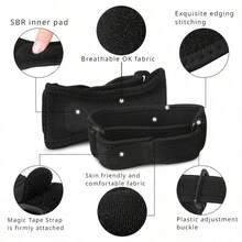 1件装运动护膝，带半月板和髌骨绑带，高稳定性，防滑尼龙材质，高弹硅胶垫（单件装） - 黑色 - 查看 5