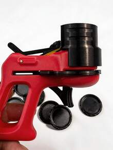 3D Printed 12-Shot Rubber Band Powered 3D Printed Disc Shooter Desk Gadget - Multicolor - View 2