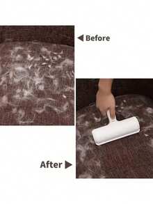1pc Pet Hair Remover Brush, Cat Dog Fur Cleaning Tool, One-Click Hair Removal Roller Brush - View 6