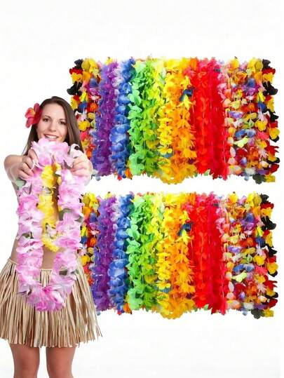 Bộ 20 vòng hoa đeo cổ kiểu Hawaii, quà tặng tiệc theo chủ đề hoa nhiệt đới Hawaii, hoa dâm bụt cho tiệc bể bơi mùa hè và tiệc theo chủ đề Hawaii, trang trí mùa hè, đồ dùng và trang trí tiệc, trang trí sinh nhật, đám cưới, bãi biển, ngày lễ, đồ dùng tiệc vòng hoa Hawaii, trang trí tiệc theo chủ đề, sinh nhật, tốt nghiệp, đám cưới (màu ngẫu nhiên)