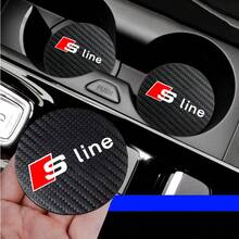 2个装碳纤维汽车杯垫 - 防滑车载杯架垫，适用于奥迪S Line A3 A4 A5 A6 A7 A8 S3 S4 S5 S6 S7 汽车内饰配件 - A - 查看 6