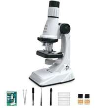 Kids Microscope Kit, 200x 600x 1200x, Biological Science STEM Toy, Handheld Magnifying Glass, Educational School Pocket Microscope With LED Light W6YW - Black - View 12