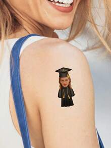 10/20/30/60张临时纹身贴纸，定制面部纹身贴纸，毕业纹身贴纸，毕业派对礼品，毕业派对，定制照片纹身贴纸，毕业临时纹身贴纸，2026届毕业生，情人节礼物，情侣照片，圣诞礼物，家居装饰，装饰品，个性化礼物，定制礼物 - 彩色 - 查看 4