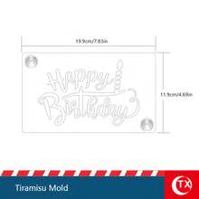 1个亚克力提拉米苏粉模，烘焙蛋糕透明镂空模板，饼干蛋糕甜点提拉米苏装饰图案模具，适用于婚礼、生日派对、促销庆典、节日活动、糖粉筛，餐厅烘焙工具 - 彩色 - 查看 12