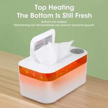 Baby Wipe Warmer With LED Display, Portable Wet Wipe Dispenser, USB Charging, Napkin Heating Box, For Home And Car Use FBMB - USB-white - View 3