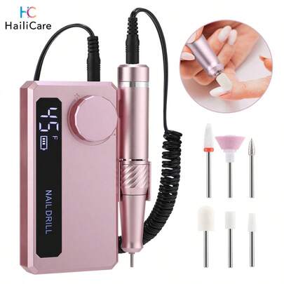Hailicare Multi-Function Trimmer And Nail Clipper Set, Ideal For Grooming And Shaping Hands And Feet, Electric Nail Grinder At 45,000 RPM, Professional Nail File, Suitable For Manicure, Pedicure, Nail Grinding And Polishing, Rechargeable Portable Design With 4000mAh Battery
