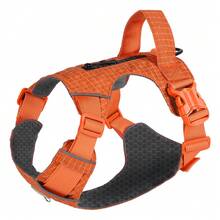 大型犬战术胸背带，防拉扯军用背心，带控制手柄，战术宠物背心，易于控制和训练遛狗，可调节反光条 - 彩色 - 查看 26