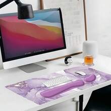 Purple Marble Pattern Mouse Pad & Keyboard Wrist Rest Set, Ergonomic Design For Home Office & Gaming - View 6