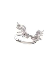 4pcs Angel Wings Titanium Steel Necklace Pendant With Rhinestones, Creative Wings Necklace Set, Gift For Girlfriend/Wife - Silver - View 4