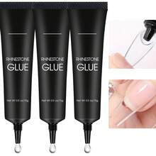 3pcs New Super Strong Nail Glue (15g) Provides A Strong, Secure Hold And Is Suitable For Nail Art Decorations And Extensions, Including Nail Jewelry, Jewels, Diamonds, And Other Multi-Functional UV/LED Gels. - 15g*3pcs - 查看 7