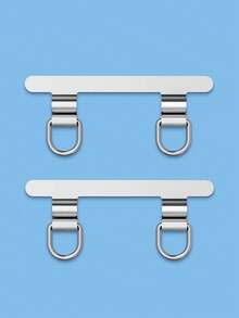 1个超薄极简双耳不锈钢金属夹手机挂绳夹，双扣超薄不锈钢垫圈，金属固定连接件，女士高端耐用挂链卡手机壳配件防丢装置 - 彩色 - 查看 9