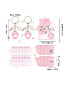 婴儿洗礼奶瓶，婴儿脚印钥匙扣，适合存放钥匙 - 彩色 - 查看 5