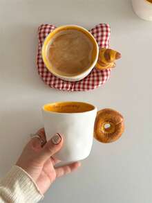 Donut Handle Cute Cartoon Ceramic Mug, Creative New Year Gift For Women, Single Cup Gift - Donut Cups - View 6