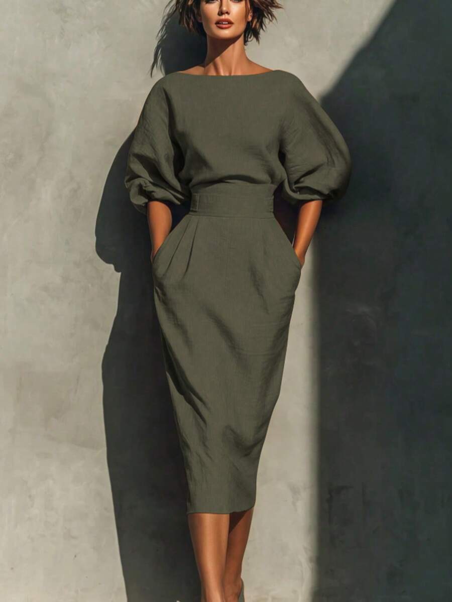 2026春夏畅销单品：这款橙色束腰半身裙风靡全球街头时尚 - 綠色 - 查看 1