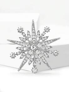 Luxury Rhinestone Snowflake Brooches - Fashion Creative Pins For Women Unisex Casual Party Jewelry Accessories / Friends Gifts Badges Decoration - Snowflake - View 2