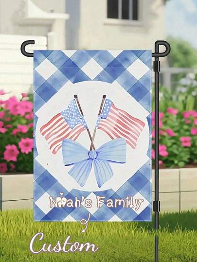 12x18 Inch Double-Sided Thick Waterproof Linen American Flag, Suitable For Independence Day July 4th Holiday Decoration, Porch, Yard, Backyard, Flagpole Not Included