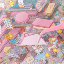 1pc Static Micro Landscape Sticker Book, Anime Stickers, Includes 12pcs Pet Stickers, 8pcs Scene Cards And 2pcs Reference Images, DIY Scrapbook And Decorative Craft Supplies, Suitable For Scene Simulation Modeling And Mini House Making, Easter And Back To School Gift - Rectangle - View 6