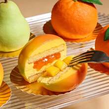 1 pieza Molde de pastel con forma de mango 3D - Molde de silicona de 4 cavidades para pudín de fruta, mango, pastel, helado, mousse y decoración de pasteles, molde de pastel flexible para herramientas y accesorios de cocina DIY - Ver 7