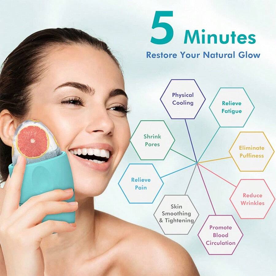 1pc Silicone Ice Facial Massage Roller, Cooling Ice Tray Mold For Face Skin Care, Ice Therapy Beauty Tool - Rectangle - View 1