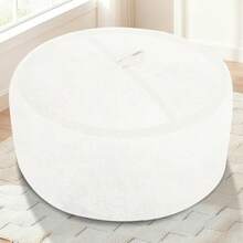 HABUTWAY - Puf grande de 3 pies con relleno de espuma viscoelástica terciopelo ultra suave con asa portátil y funda extraíble cómodo sofá para sala de estar sin montaje color blanco - Blanco Whtie - Ver 3