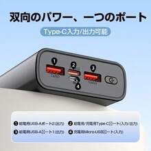 急速充電 ポータブル電源 LEDディスプレイ付きブロック型モバイルバッテリー 卒業祝いの贈り物 ロングウィークエンド - 黒+黒 - チェックする 6