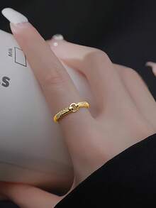 1pc S925 Sterling Silver Hollow Geometric Zirconia Ring, Women's Fashion Niche Design Minimalist Ins Style Adjustable Open Ring, Elegant Gift - Geometry - View 15