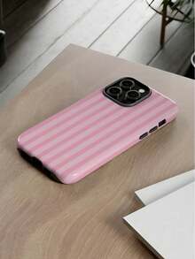 哑光粉色条纹图案二合一手机壳,兼容 17/16/15/14/13/12/11/PRO MAX/PLUS,以及 Galaxy S21/22/23/24/25 Ultra/FE+、Note 20 Ultra、A71/56/55/36/26/17/16/15 - 彩色 - 查看 4