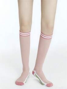 1 par de calcetines de compresión deportivos para saltar a la cuerda, de tubo largo, color rosa, nuevos para primavera, para yoga y fitness - Multicolor - Ver 10