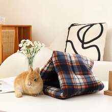 Guinea Pig Tent Nest, Warm Plush Burrow Hideaway Bed For Small Pets Like Hedgehog, Mouse, Mini Rabbit, Squirrel, Ferret - B-Blue - View 1