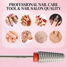 NotNoot 1pc Nail Drill Bit, Cross & Slim Edition, Professional Nail Drills For Electric Manicure Drill Machine (Fine -F) - Silver - View 5