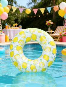 Lemon Shaped Thick Double Air Chamber Adult Swim Ring, Suitable For Water Entertainment, Beach Vacation, Beach Play, Beach Party, New Year Gift, Valentine's Day Gift - Multiple Styles - View 1